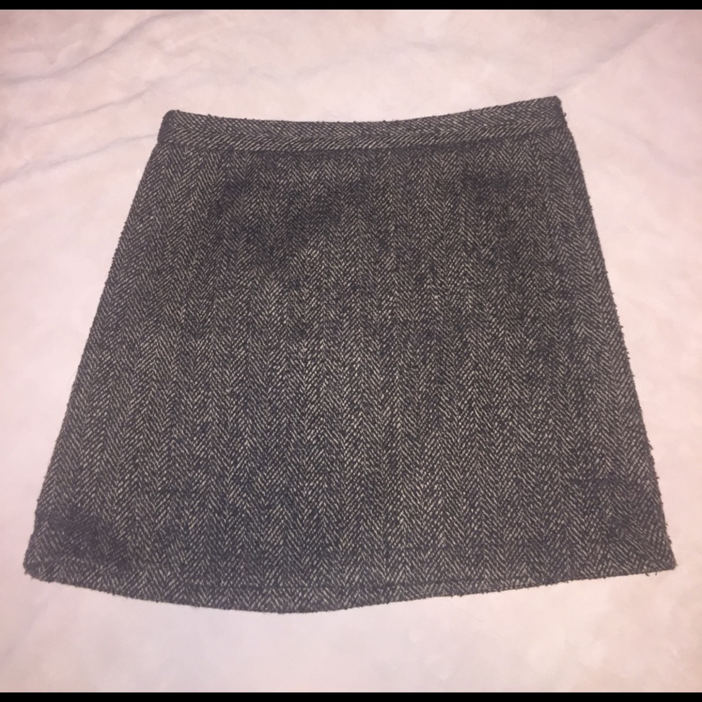 Loft brown tweed mini skirt