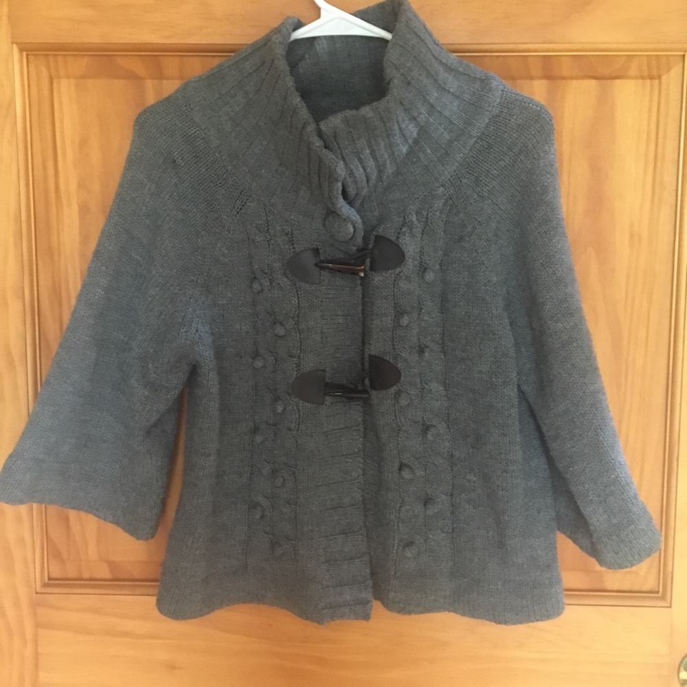 Charlotte Russe gray button up sweater.