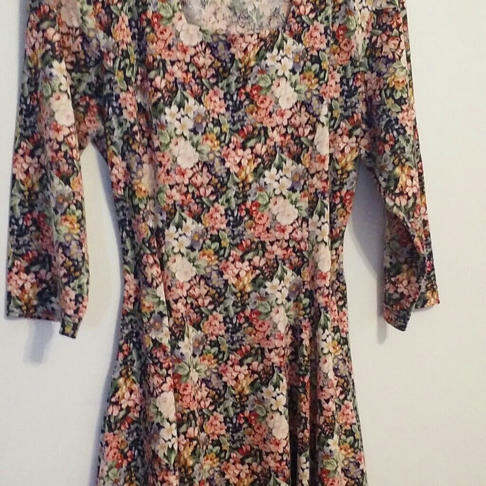 Vintage Floral Swing Dress Size Large - Picture 2 of 3
