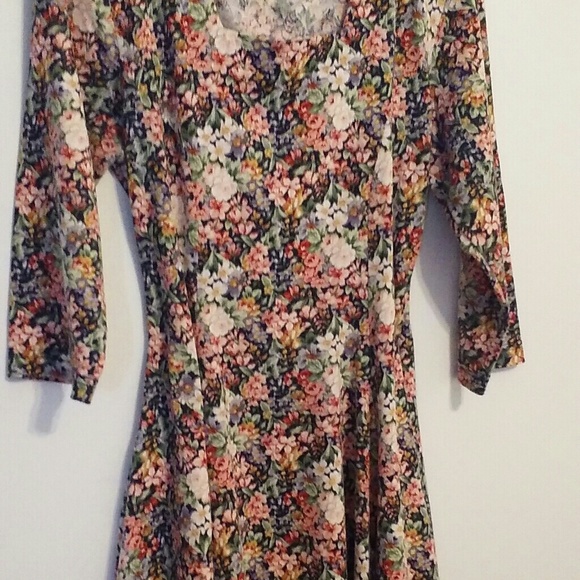 Vintage Floral Swing Dress Size Large - Picture 2 of 3