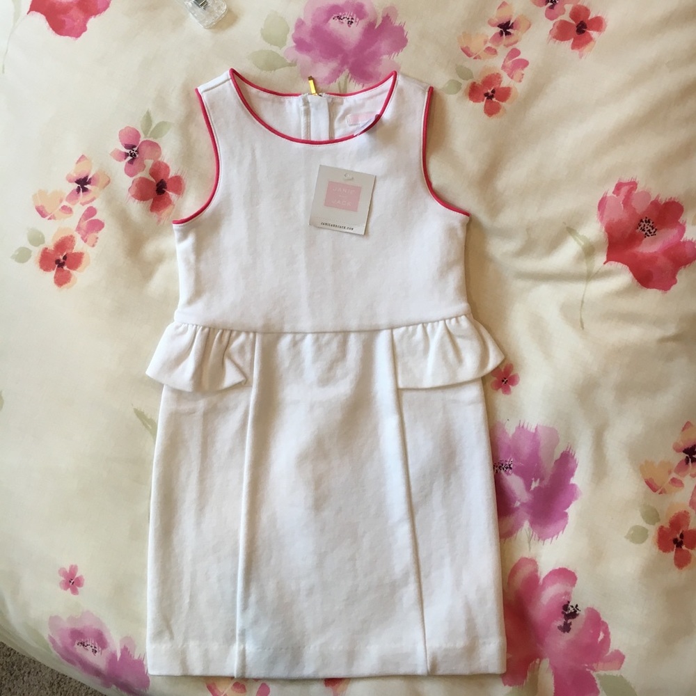 NWT Janie and Jack Girl White Peplum Dress!