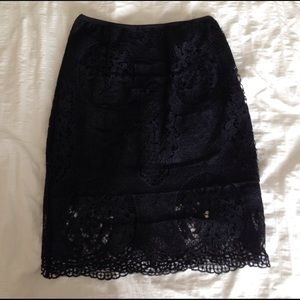 Papaya lacy black pencil skirt