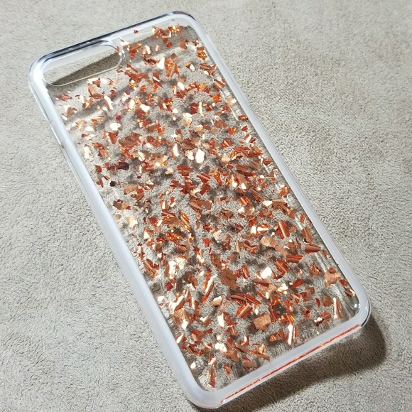 Accessories - iPhone 7 Clear Case With Rose Gold Flakes