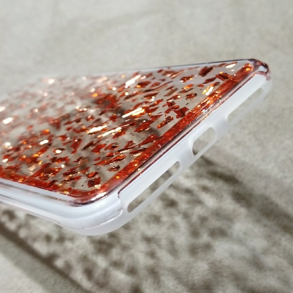 iPhone 7 Clear Case With Rose Gold Flakes - Picture 3 of 5