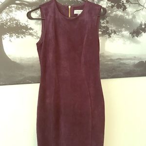 Calvin Klein dark purple suede zip up dress size 4