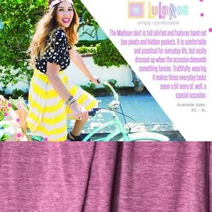 Lularoe pleated skirt heathered pink jersey knit