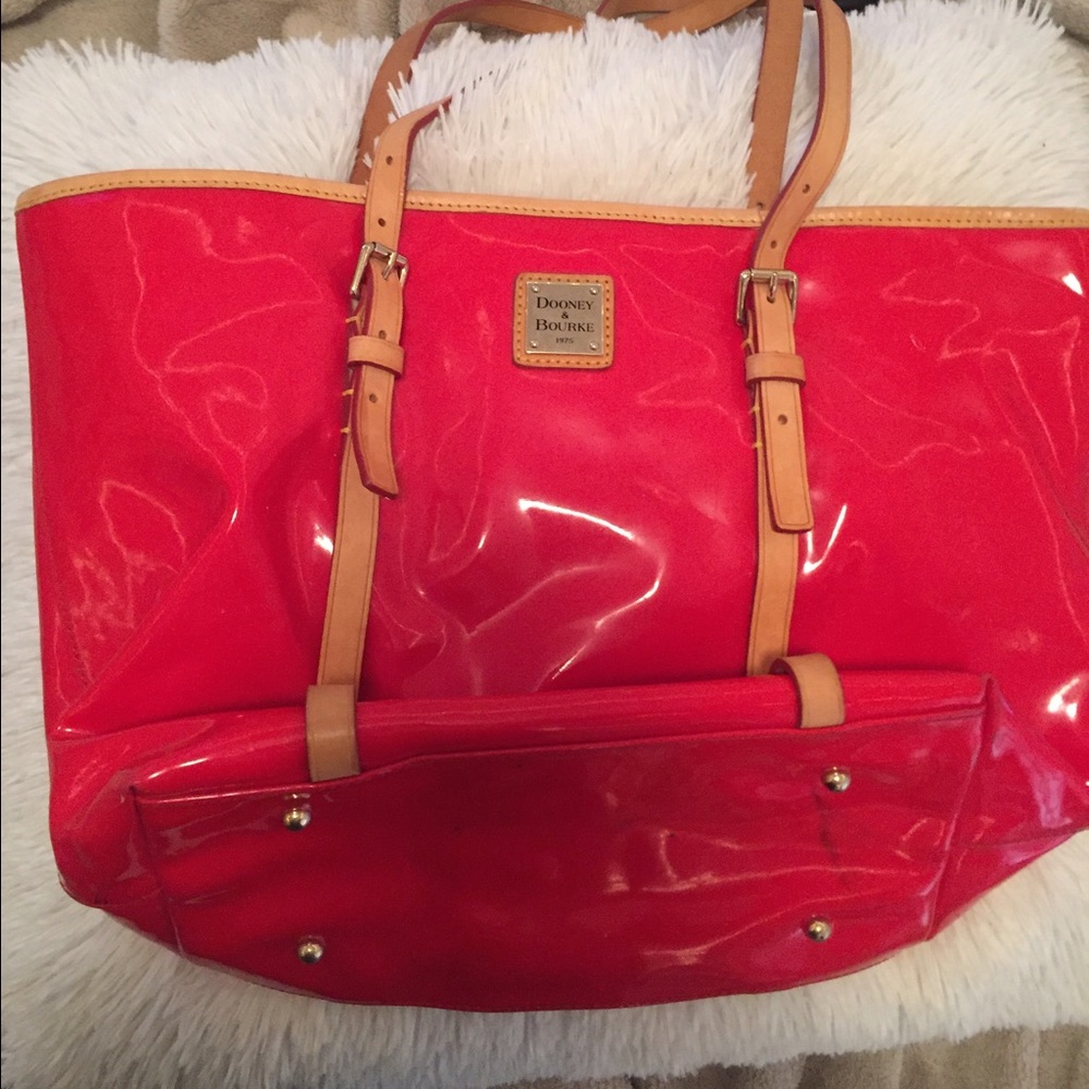 Dooney & Bourke Red Patent Leather Shopper Tote