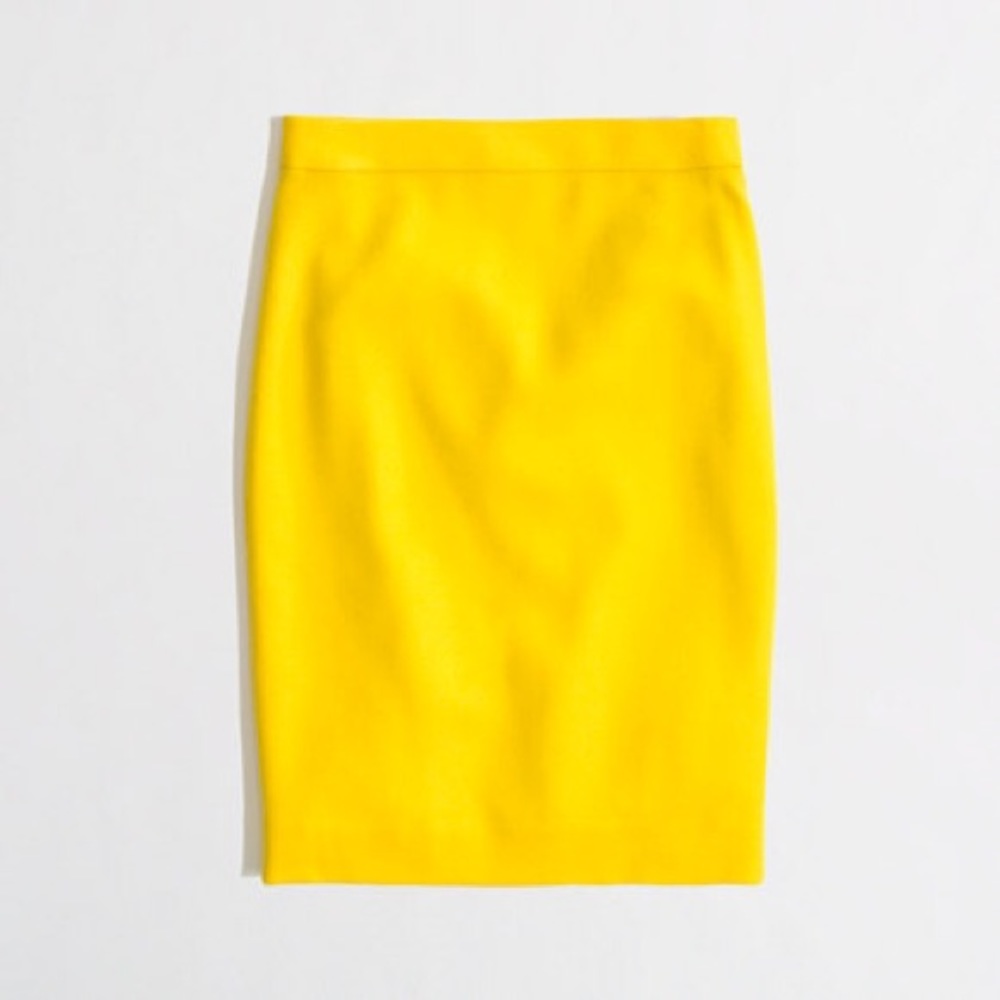 J Crew Mustard wool pencil skirt.