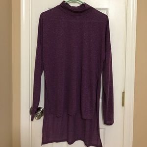 Purple Long Sleeve Top with Side Slit Detail