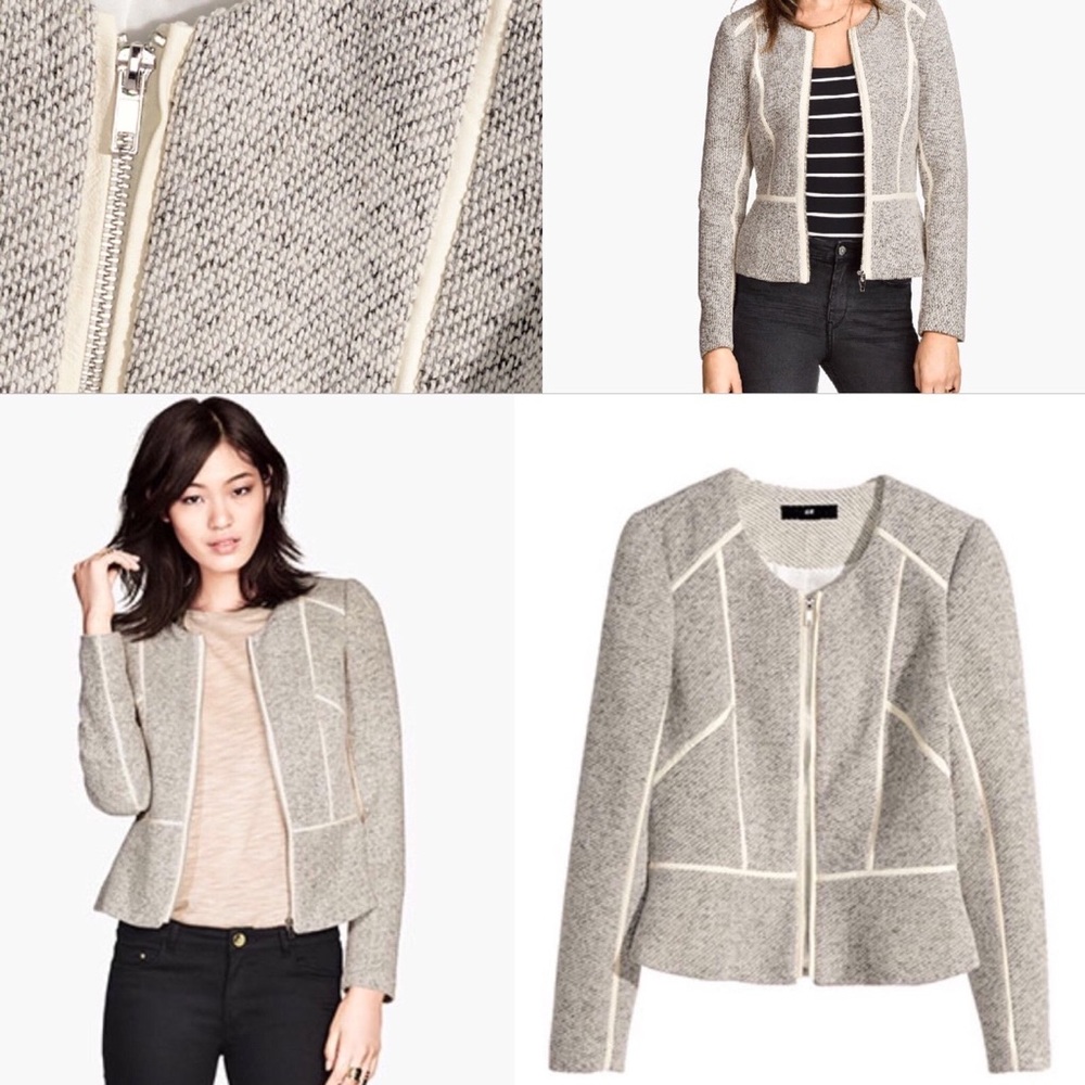 Woven Short Lined Fitted Suit Jacket size 8