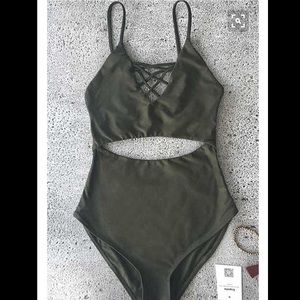 Olive green one piece