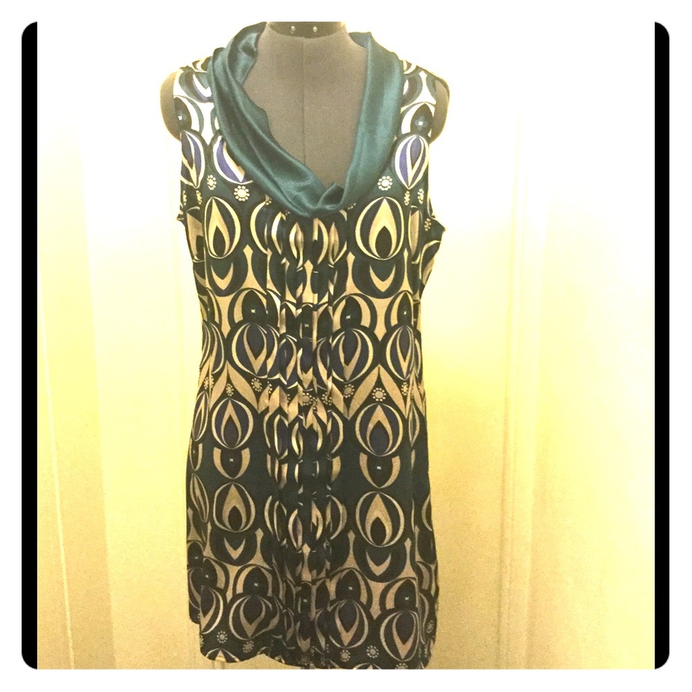 Ted Baker London silk print shirred shift dress