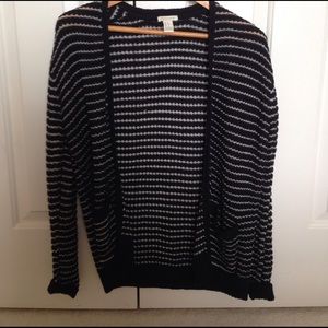 Forever 21 B&W striped cardigan