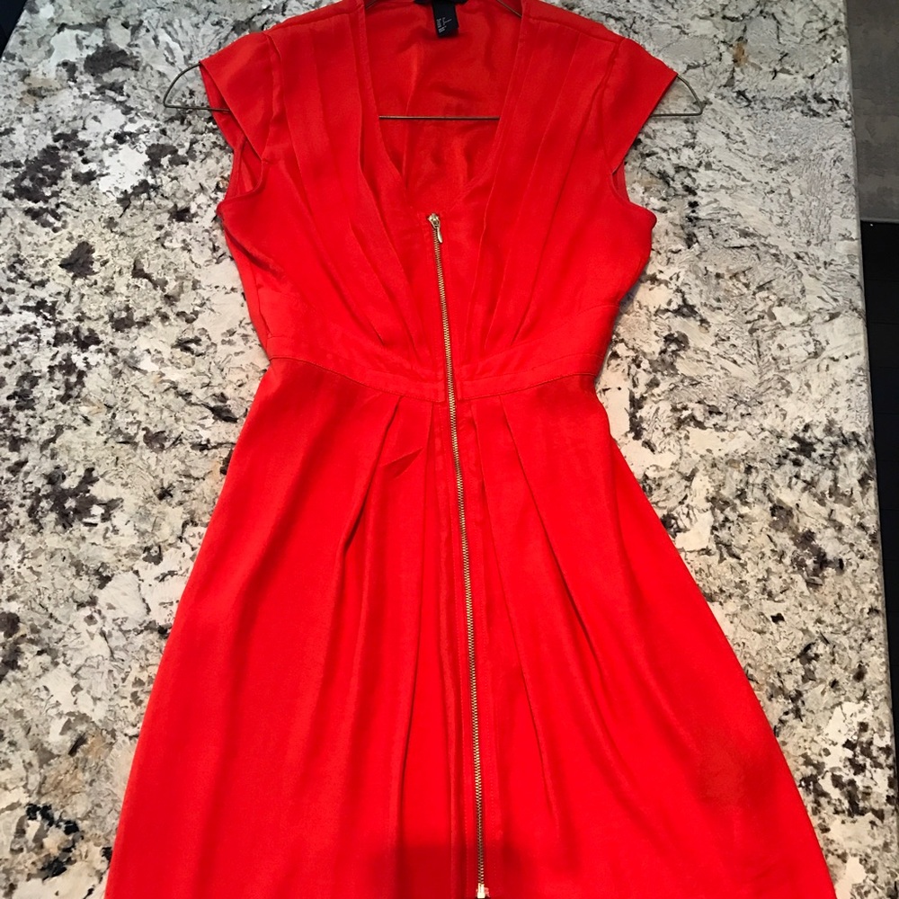 Beautiful bright orange knee length dress!