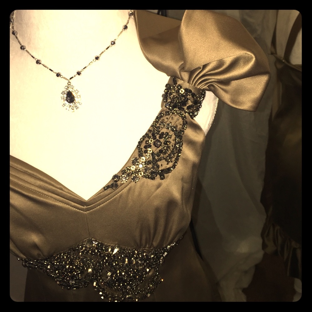 Karen Millen bronze dress w/rhinestone detail