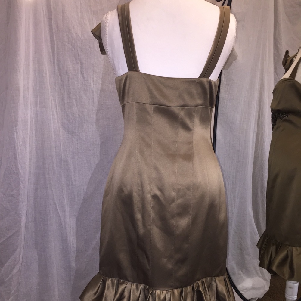 Karen Millen bronze dress w/rhinestone detail - Picture 4 of 6