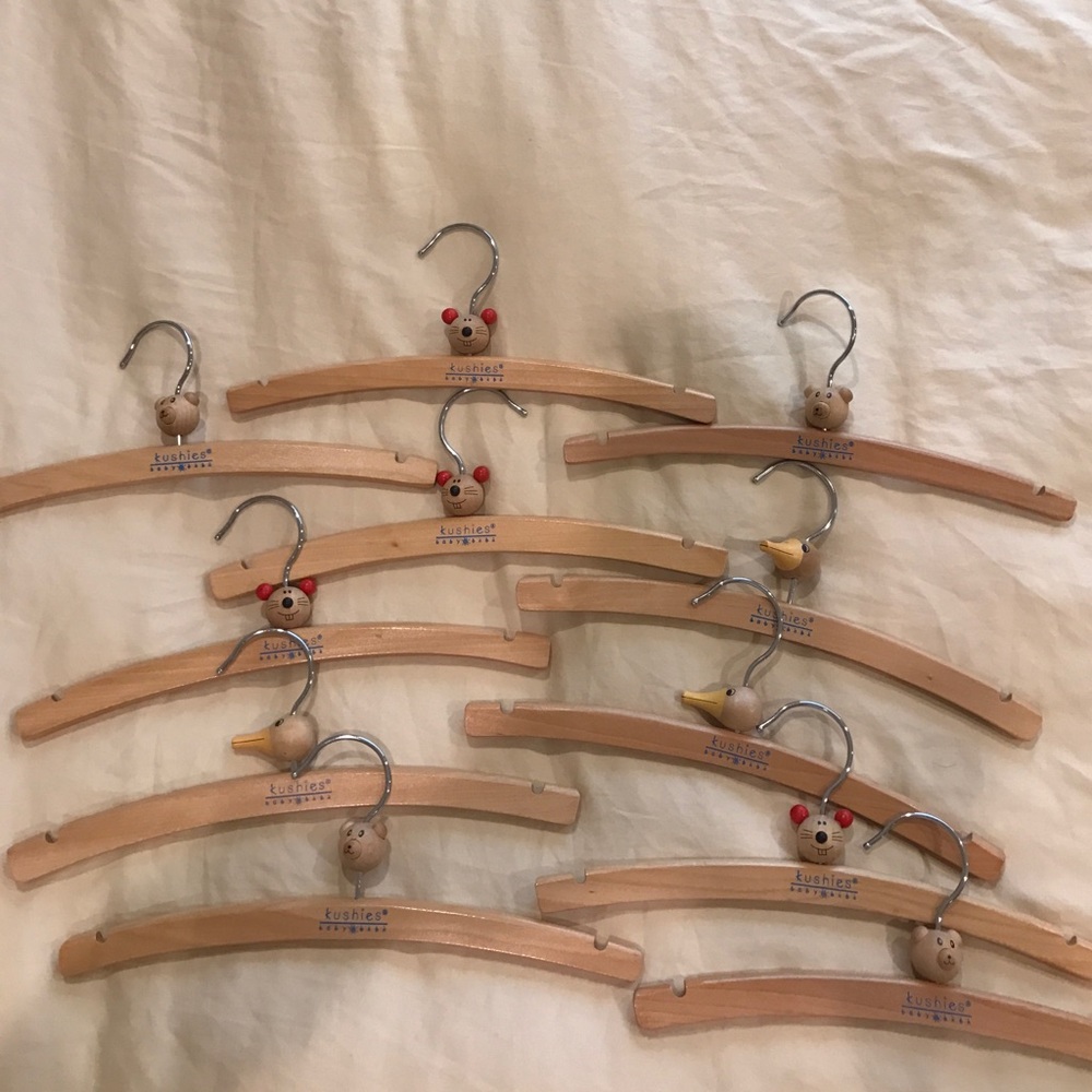 Wood hangers for baby clothes!