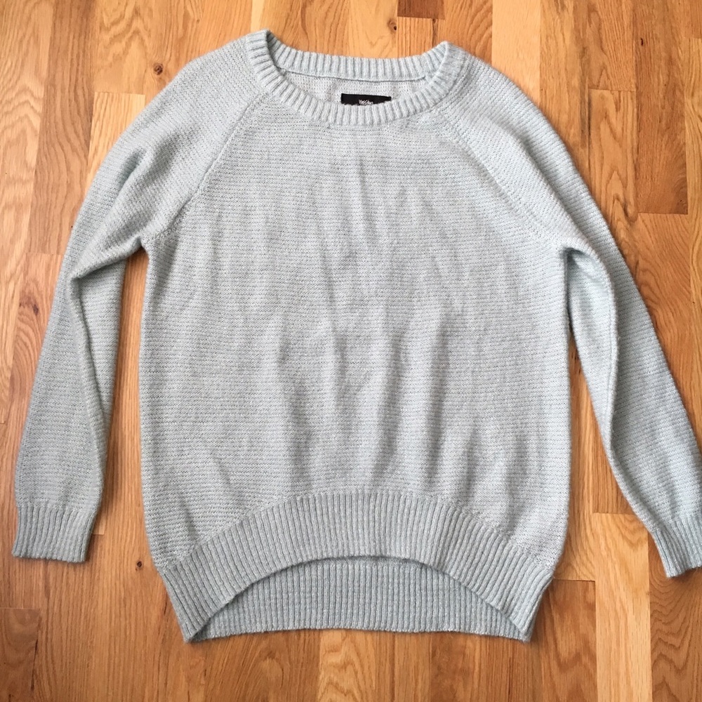Ice Blue & Silver High-Low Sweater