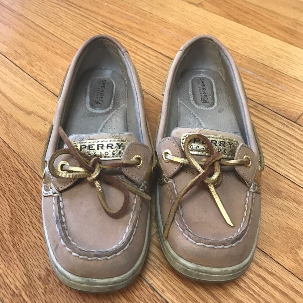 Sperry Brown and gold boat shoes