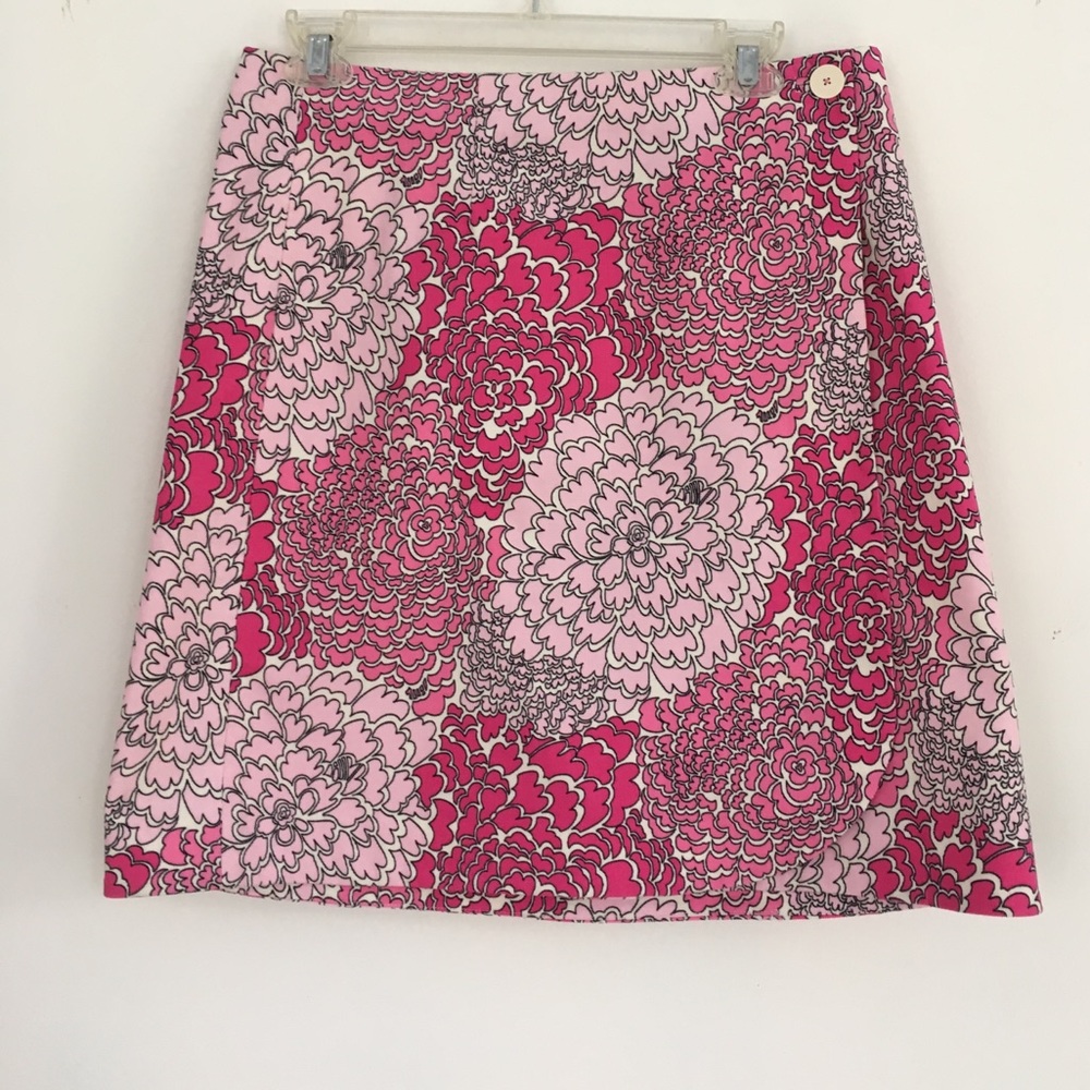 Lilly Pulitzer corduroy wrap floral skirt