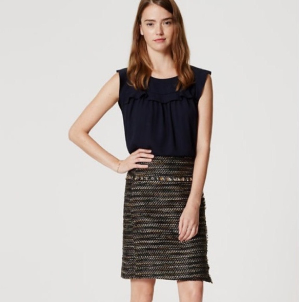 NWT LOFT Tweed Wrap Skirt
