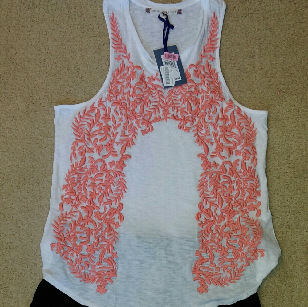 NWT CHELSEA & VIOLET Embroidered Tank Top