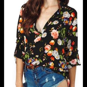 Nasty Gal floral blouse
