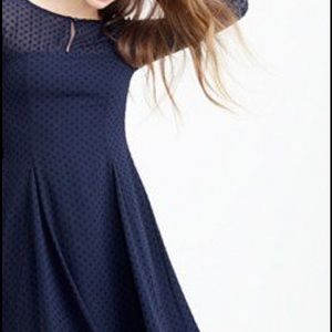 Long-sleeve textured dot dress