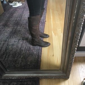 Brown leather over the knee Steve Madden boots