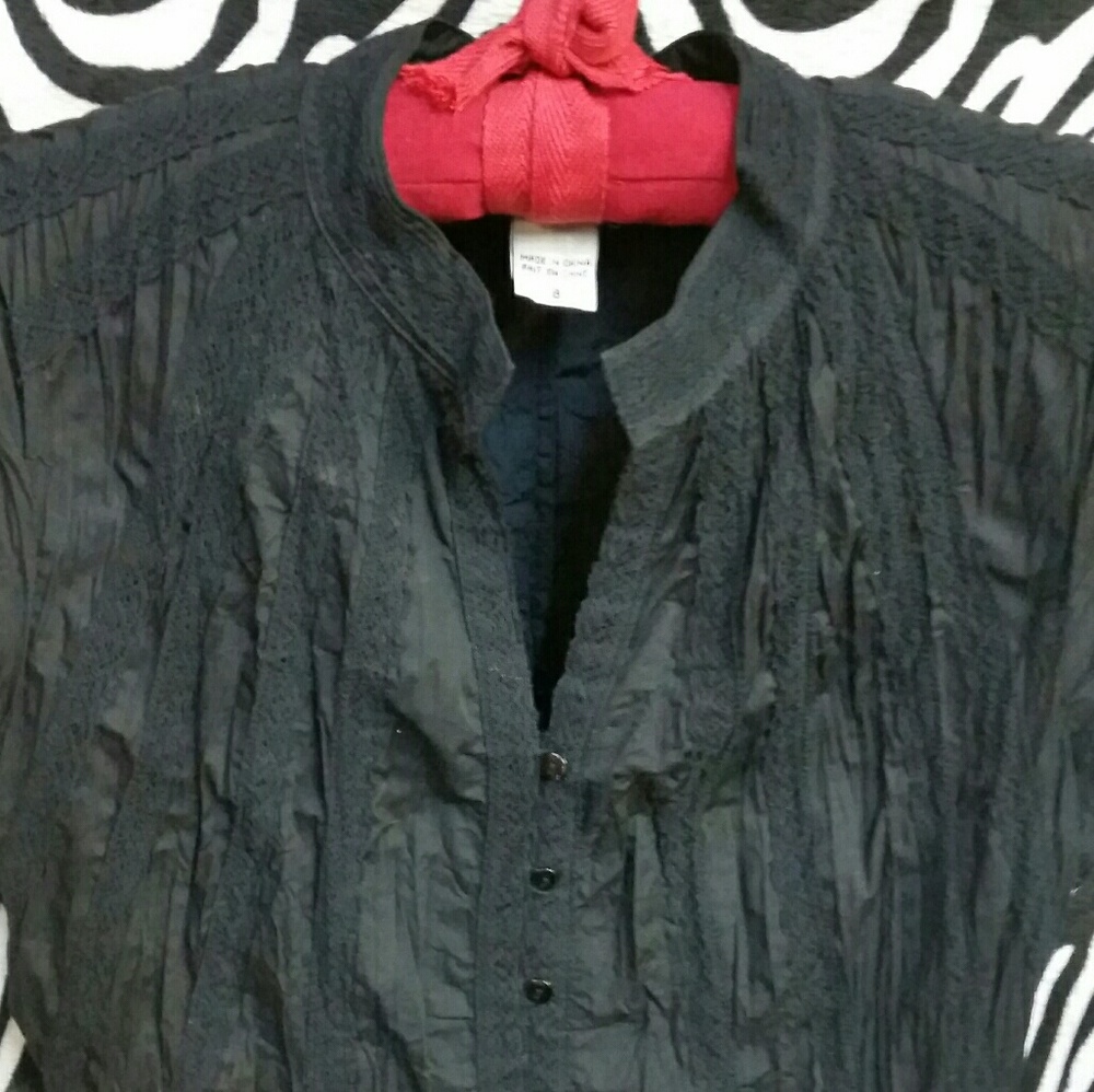 Unique, Intricate Tailored Black Top