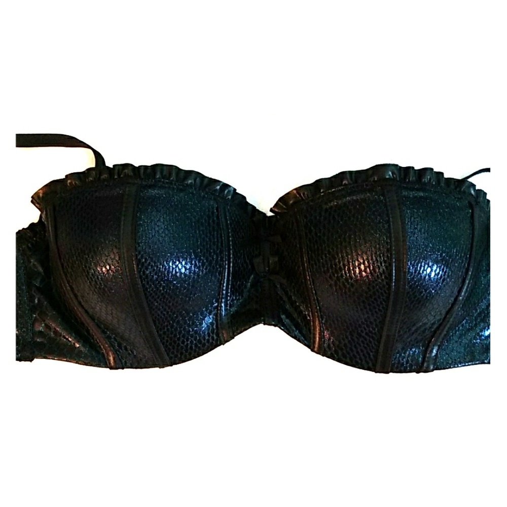Morbid Threads Snakeskin Bra Dark Blue
