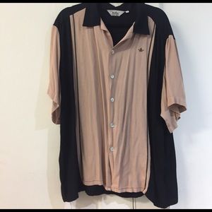 Men's Black and Tan button down
