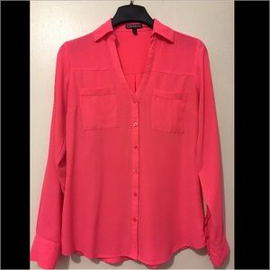 Neon pink Express Portofino shirt