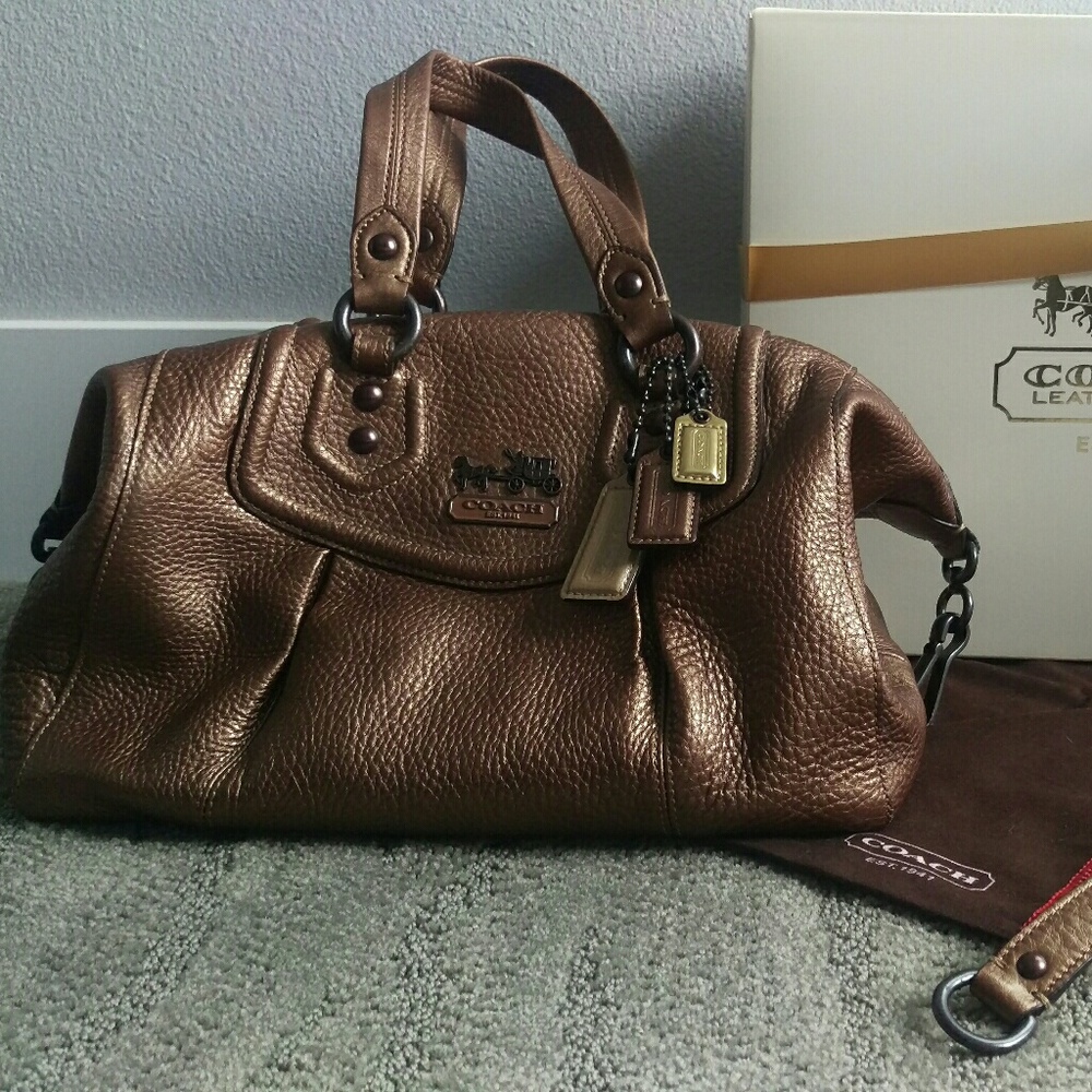 Coach Leather Bronze Satchel or Shoulder Bag
