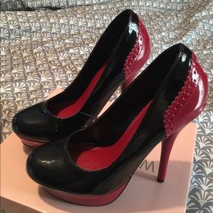 Sexy black and red patent heels