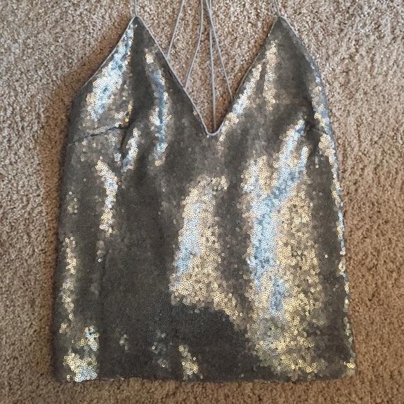 PRICE DROP!! Silver sparkle top - Picture 1 of 3