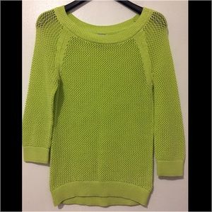 Green knit crew neck sweater