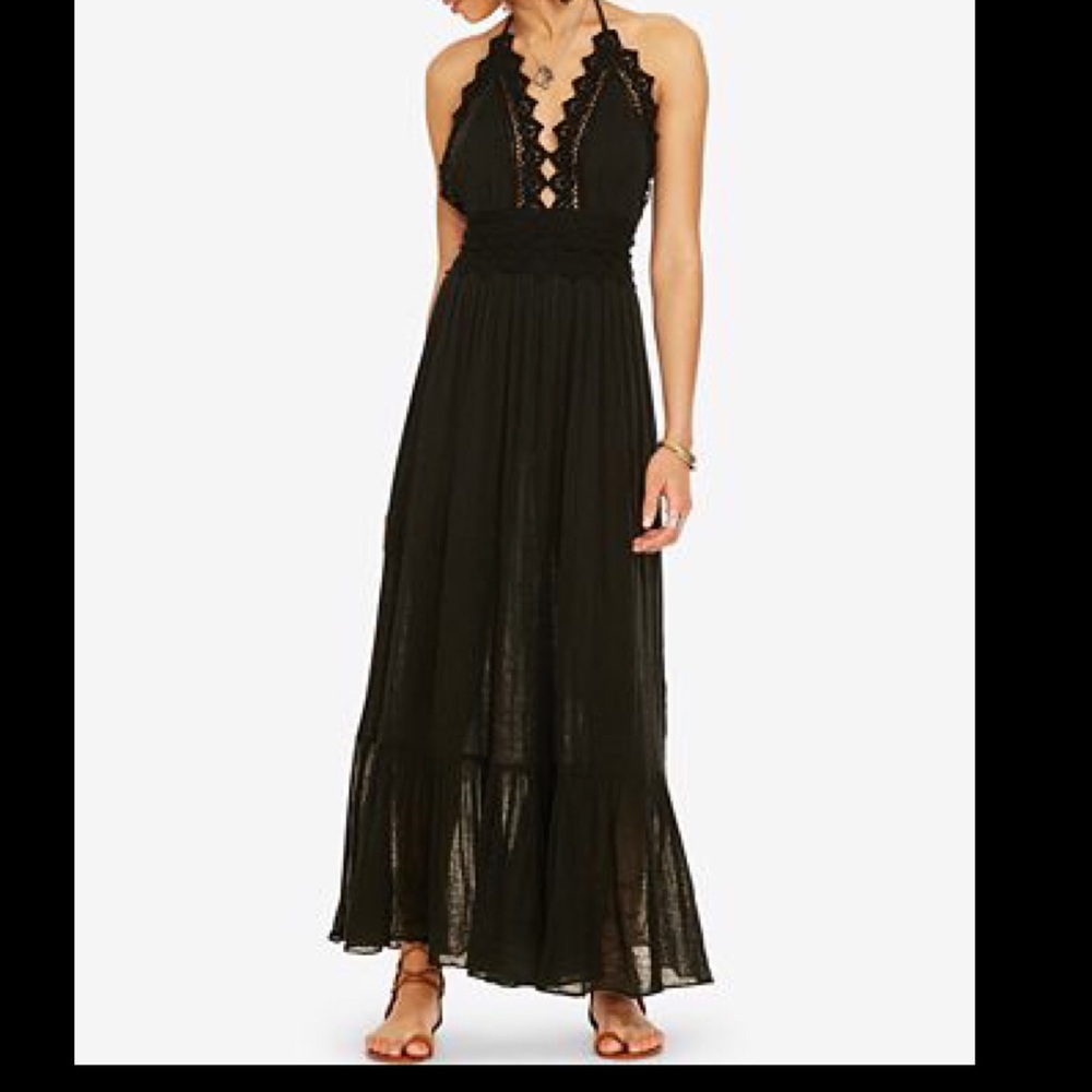 Ralph Lauren maxi crotchet top halter dress. Wow!