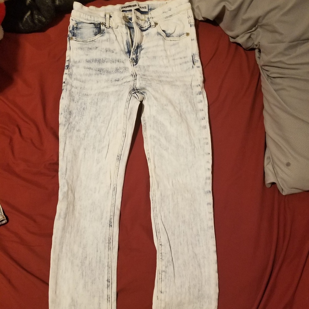 Express super high rise stretch skinny jeans 0