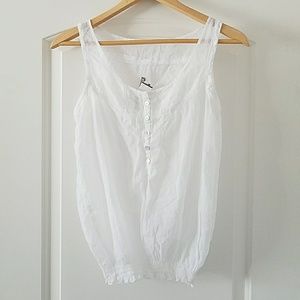 NWOT | Sheer Peasant Tank Top