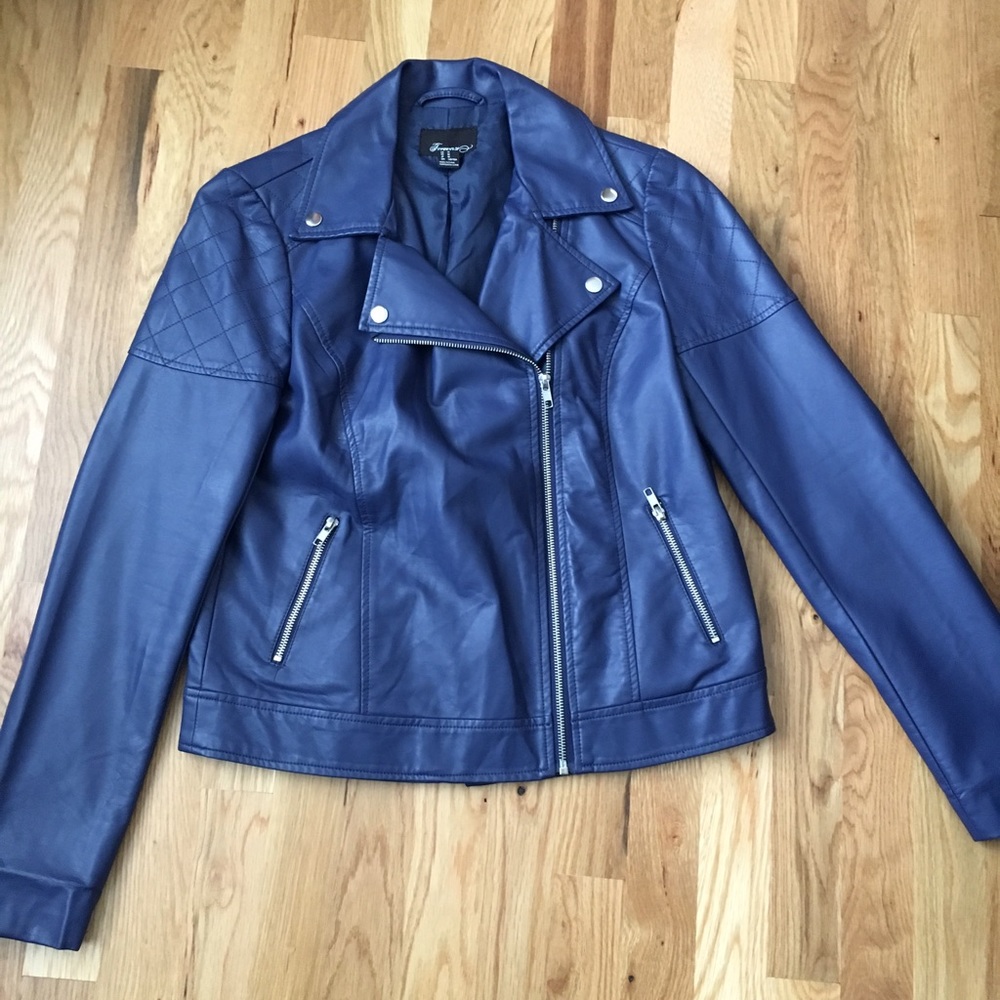 Smokey Blue Leather Jacket