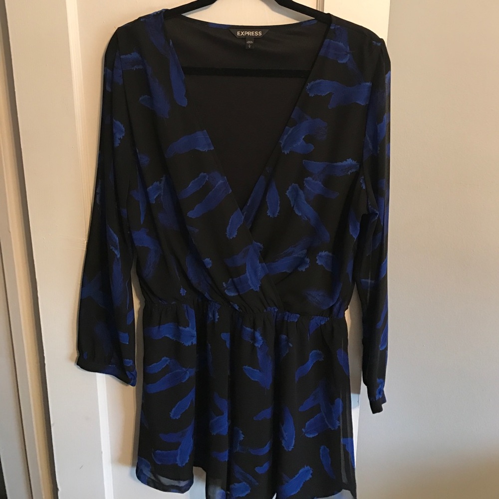 Express Romper - feather print. NWOT.