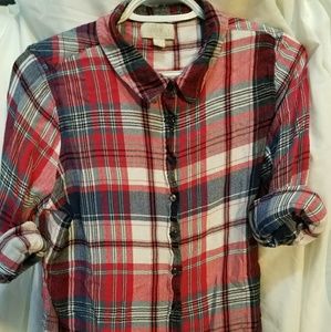 Multi colored Olive & Oak flannel