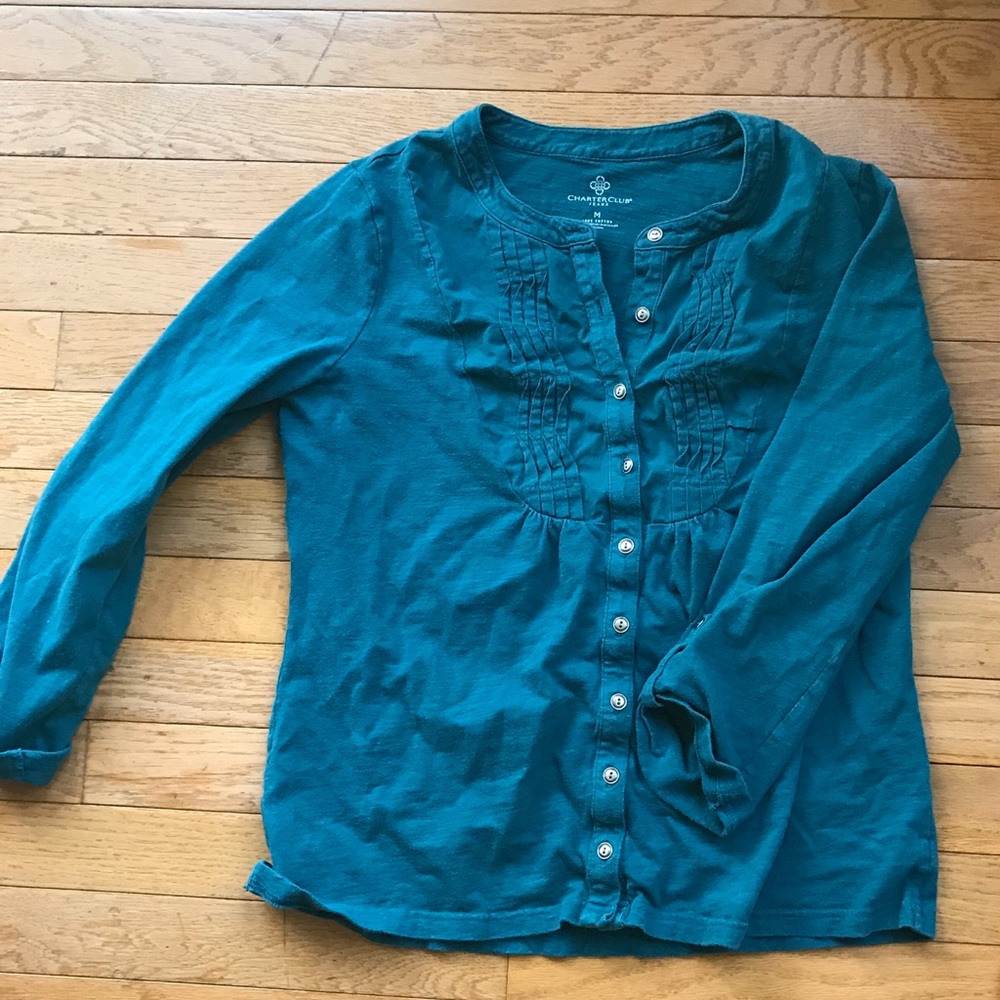 Charter club button up top
