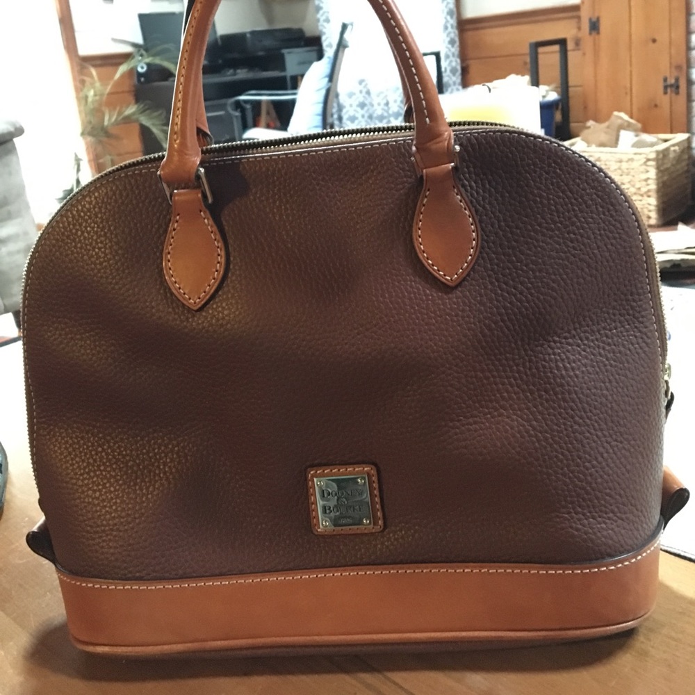 Dooney and Bourke beige and brown satchel