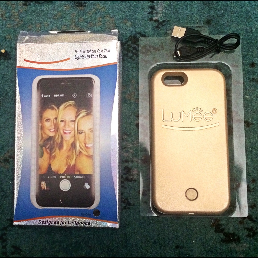 NIB LuMee Gold Lighted Selfie Case • iPhone 6/6S/7