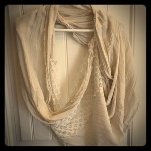 Cream colored with lace Infinity scarf