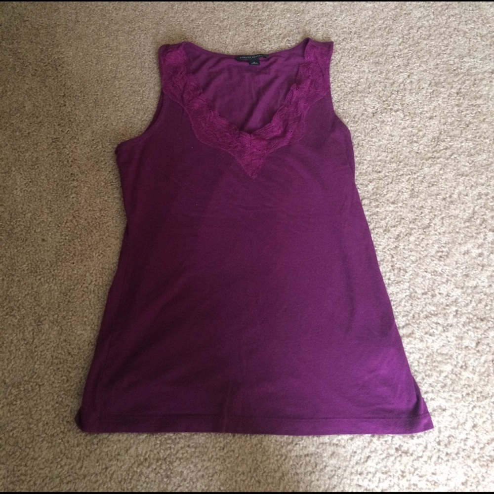 Banana Republic Purple Tank Top Lace Detail