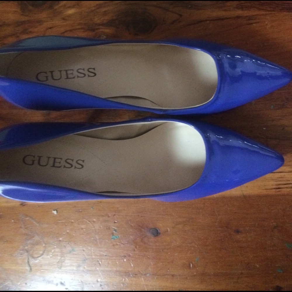 NWOB  brand new Sexy denim blue Guess high heels