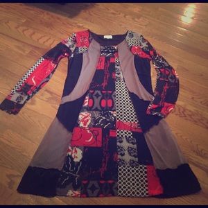 Graphic Red and black dress